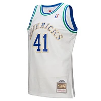 Men's Mitchell & Ness Dirk Nowitzki White Dallas Mavericks 1998/2019 Hardwood Classics German Flag Swingman Jersey