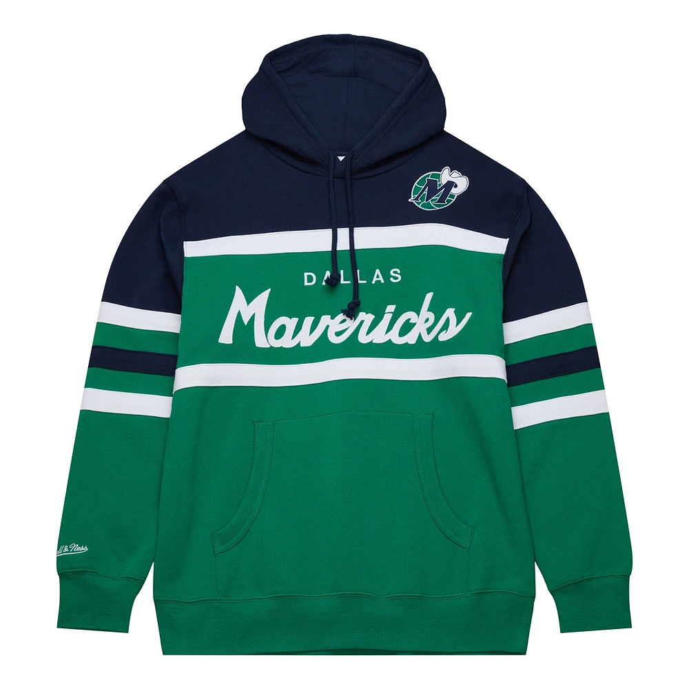 Men's Mitchell & Ness Green/Navy Dallas Mavericks Head Coach Pullover Hoodie