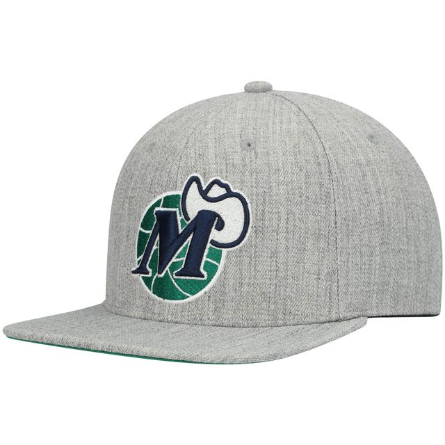 Casquette Snapback Dallas Mavericks Hardwood Classics Team 2.0 gris chiné Mitchell & Ness pour homme