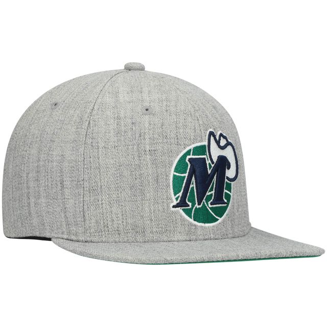 Casquette Snapback Dallas Mavericks Hardwood Classics Team 2.0 gris chiné Mitchell & Ness pour homme