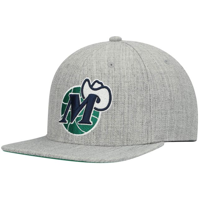 Casquette Snapback Dallas Mavericks Hardwood Classics Team 2.0 gris chiné Mitchell & Ness pour homme