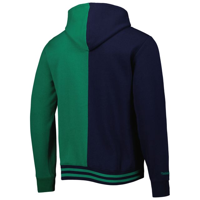 Chandail à capuchon fendu Dallas Mavericks Hardwood Classics pour homme Mitchell & Ness bleu marine/vert