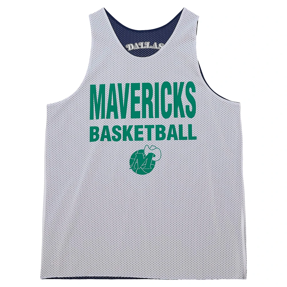 Men's Mitchell & Ness Navy/White Dallas Mavericks Hardwood Classics Reversible Mesh Practice Jersey