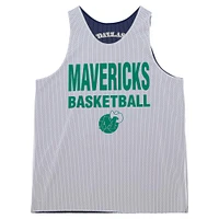 Men's Mitchell & Ness Navy/White Dallas Mavericks Hardwood Classics Reversible Mesh Practice Jersey