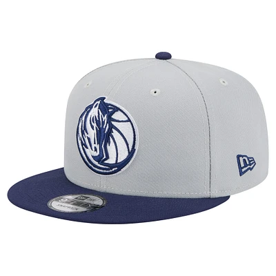 Casquette à visière snapback bicolore 9FIFTY Dallas Mavericks gris/bleu marine New Era pour homme