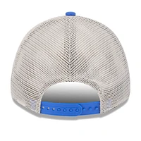 Men's New Era Khaki/Blue Dallas Mavericks Throwback Patch Trucker 9FORTY Adjustable Hat