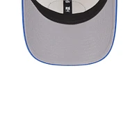 Men's New Era Khaki/Blue Dallas Mavericks Throwback Patch Trucker 9FORTY Adjustable Hat