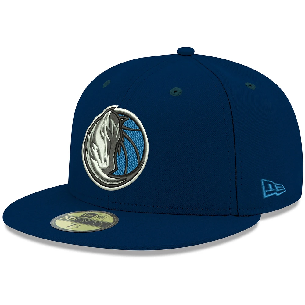 Casquette ajustée 59FIFTY pour homme des Dallas Mavericks de New Era, bleu marine, couleur officielle l'équipe