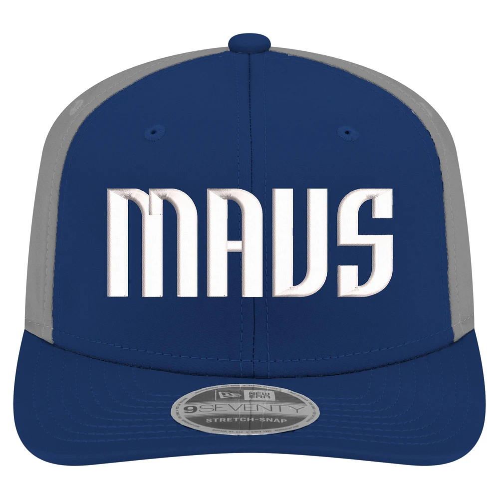 Men's New Era  Navy Dallas Mavericks Statement Edition Jersey Hook 9SEVENTY Stretch-Snap Hat
