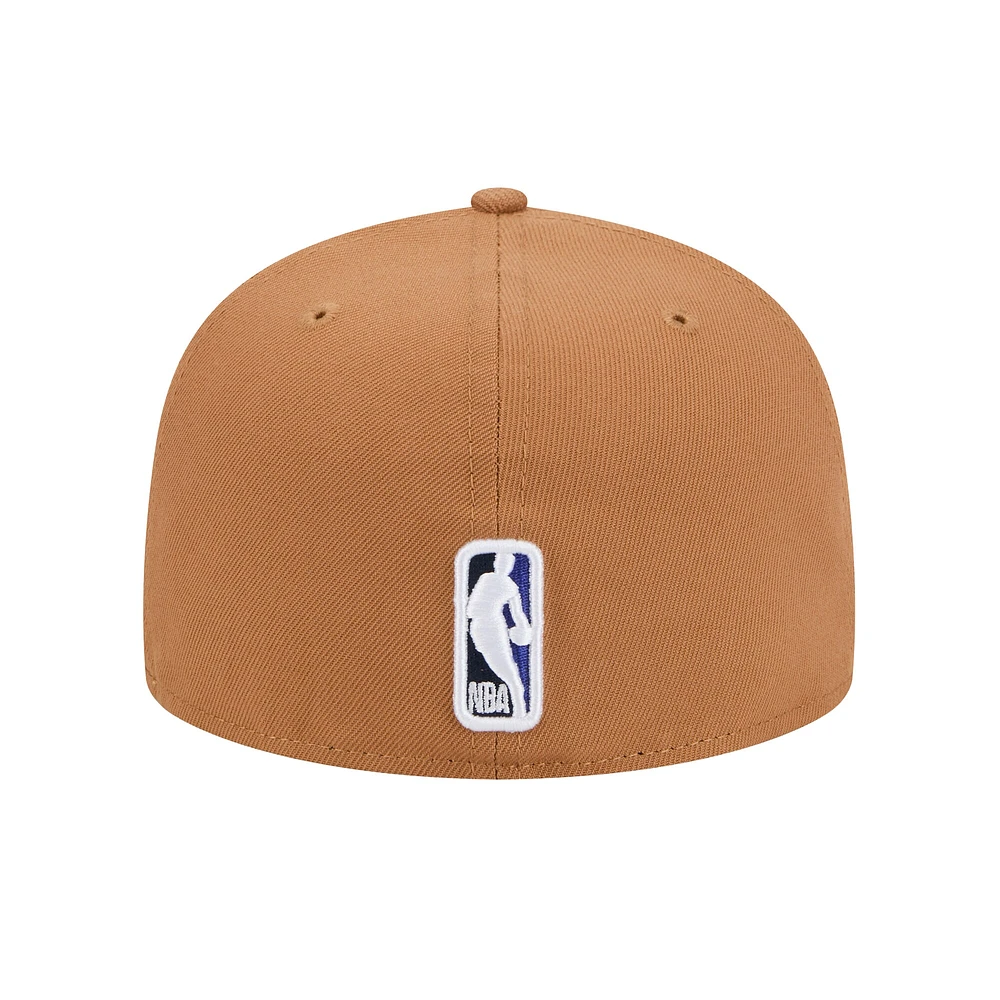 Men's New Era Tan Dallas Mavericks Color Pack 59FIFTY Fitted Hat