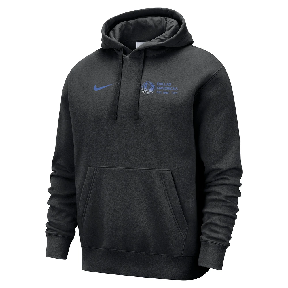 Men's Nike Black Dallas Mavericks Courtside Club Pullover Hoodie