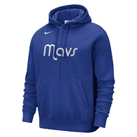 Men's Nike Blue Dallas Mavericks Courtside Versus Stitch Split Pullover Hoodie