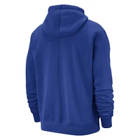 Men's Nike Blue Dallas Mavericks Courtside Versus Stitch Split Pullover Hoodie