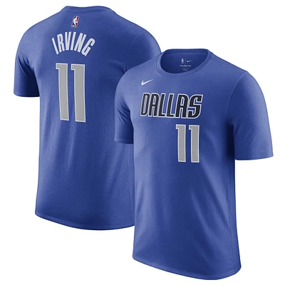 T-shirt Nike Kyrie Irving bleu pour homme avec nom et numéro des Dallas Mavericks