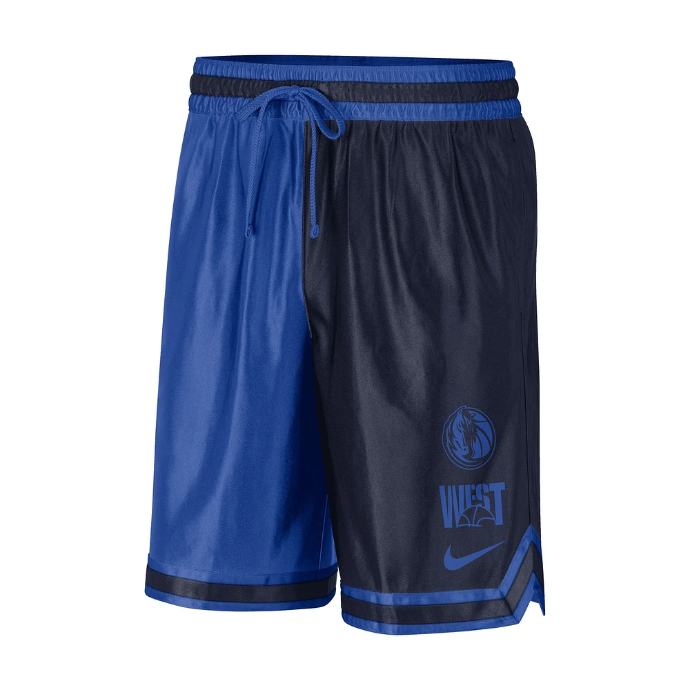 Men's Nike Navy/Blue Dallas Mavericks Courtside Versus Force Split DNA Performance Shorts