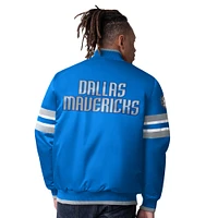 Men's Starter Blue Dallas Mavericks Scout Varsity Satin Full-Snap Jacket