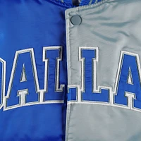 Veste Starter Royal/Gris Dallas Mavericks Fast Break Satin Full-Snap pour homme