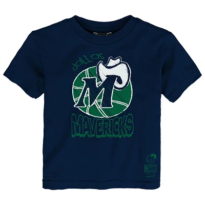 T-shirt bleu marine Mitchell & Ness pour tout-petit, équipe préférée des Dallas Mavericks