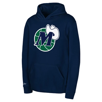 Sweat à capuche bleu marine avec logo rétro des Dallas Mavericks pour tout-petits Mitchell & Ness