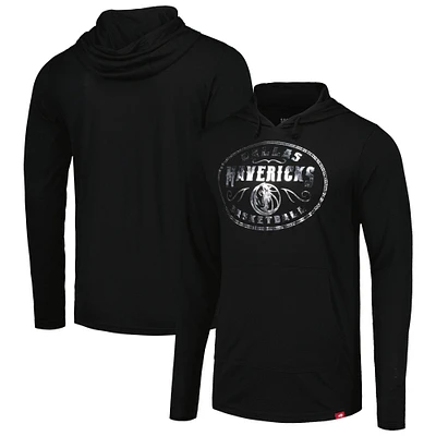 T-shirt à capuche manches longues unisexe Sportiqe Dallas Mavericks Rowan Tri-Blend noir