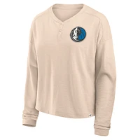Women's Fanatics Natural Dallas Mavericks Boxed Out Drop Fashion Long Sleeve T-Shirt