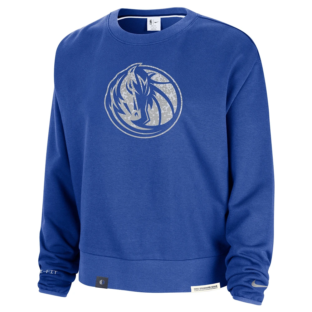 Women's Nike Blue Dallas Mavericks Standard Issue Courtside Performance Pullover Sweatshirt