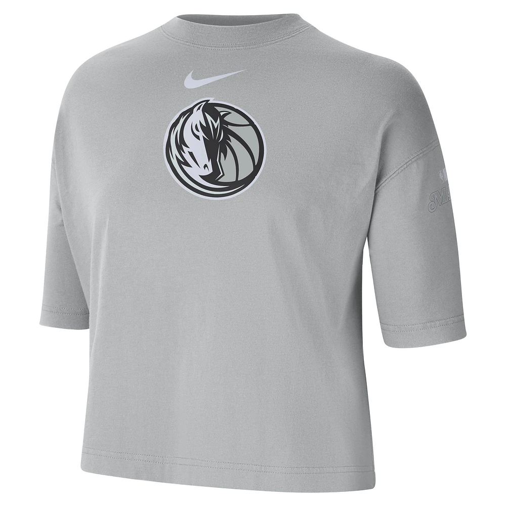 Women's Nike Silver Dallas Mavericks 2024/25 City Edition Courtside Boxy T-Shirt