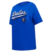 Women's Pro Standard Royal Dallas Mavericks Script Boyfriend T-Shirt