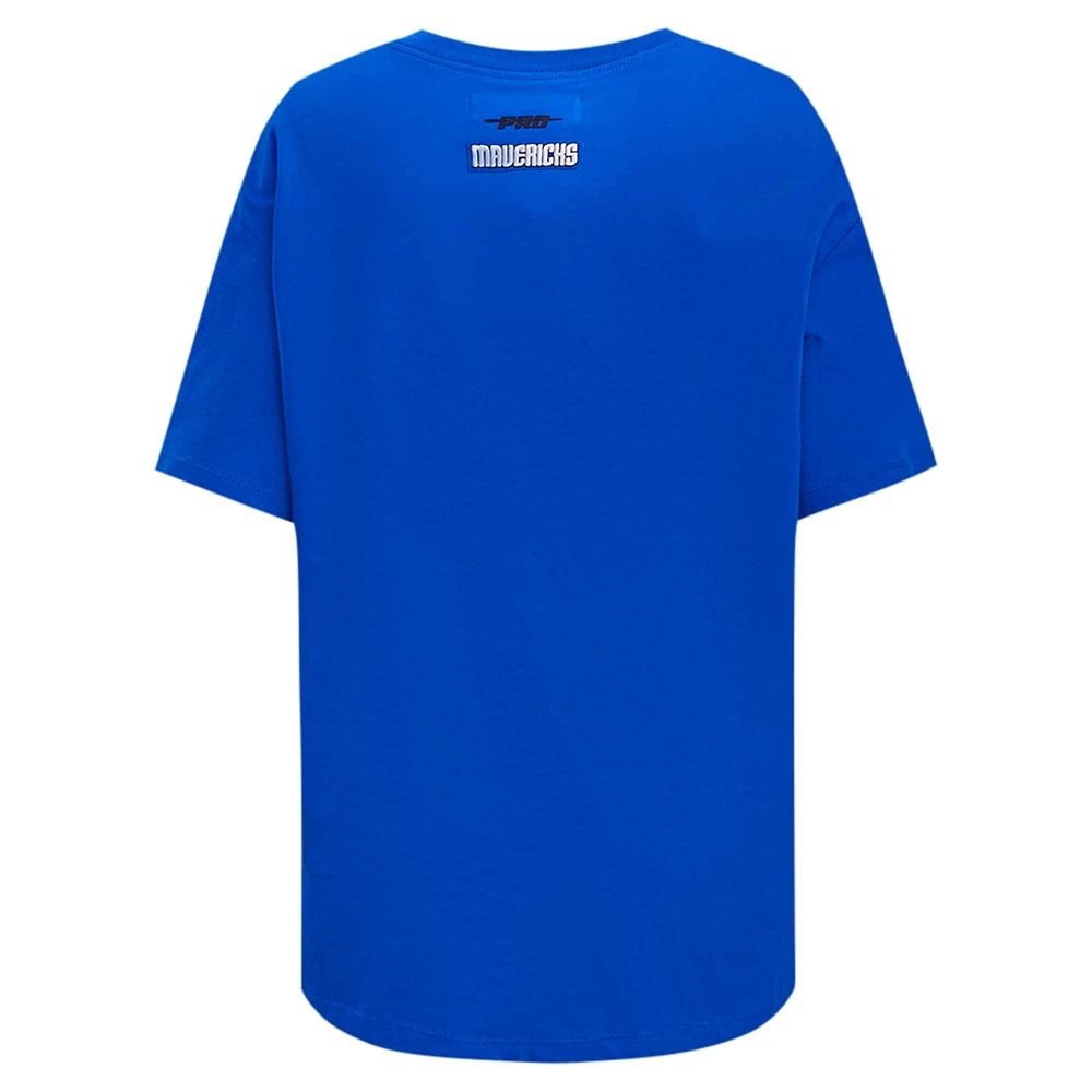 Women's Pro Standard Royal Dallas Mavericks Script Boyfriend T-Shirt