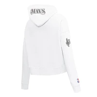 Women's Pro Standard White Dallas Mavericks 2024/25 City Edition Chenille Applique Cropped Pullover Hoodie