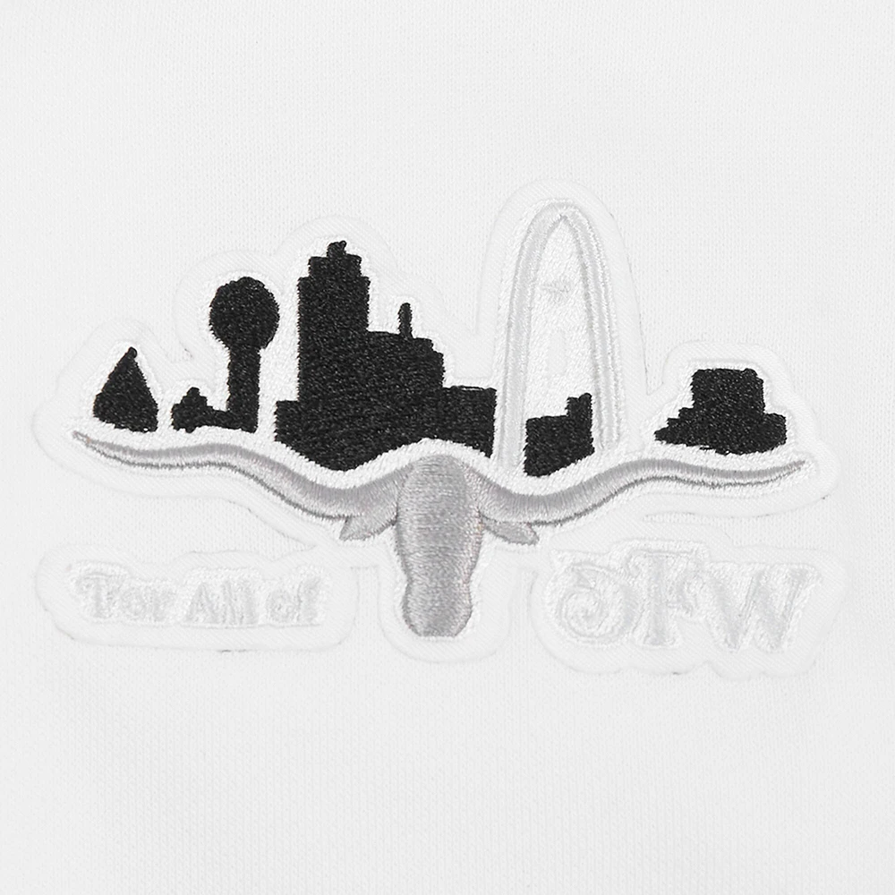 Women's Pro Standard White Dallas Mavericks 2024/25 City Edition Chenille Applique Cropped Pullover Hoodie