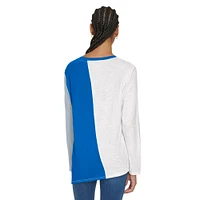 Women's Tommy Jeans White/Blue Dallas Mavericks Amelia Color Blocked Long Sleeve T-Shirt