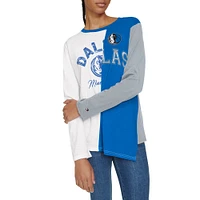 Women's Tommy Jeans White/Blue Dallas Mavericks Amelia Color Blocked Long Sleeve T-Shirt