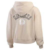Women's WEAR by Erin Andrews Tan Dallas Mavericks Tonal Felt Patch Full-Zip Hoodie