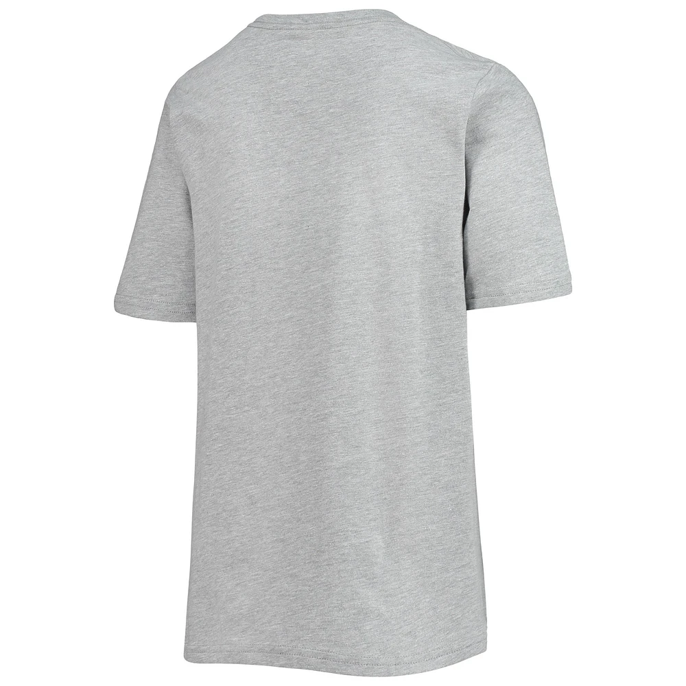 Youth Mitchell & Ness Dirk Nowitzki Heathered Gray Dallas Mavericks Hardwood Classics King of the Court Player T-Shirt