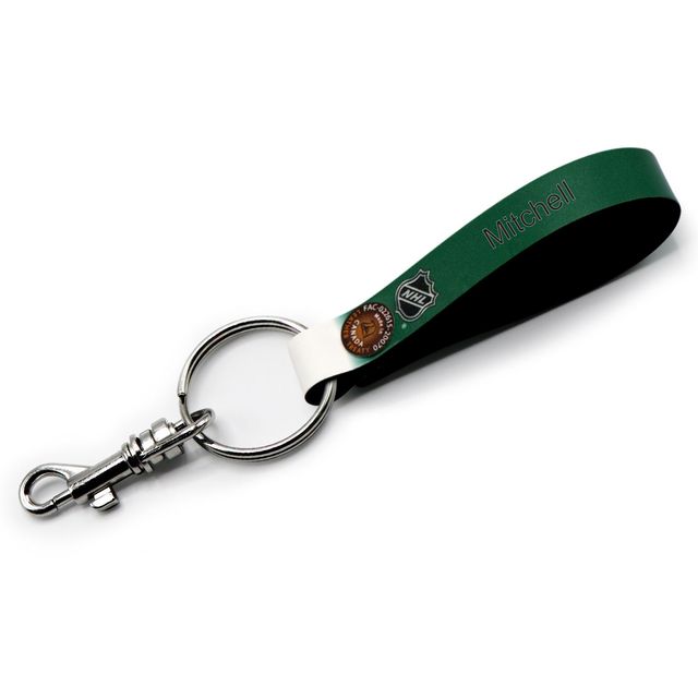Porte-clés à boucle en cuir personnalisé Dallas Stars vert