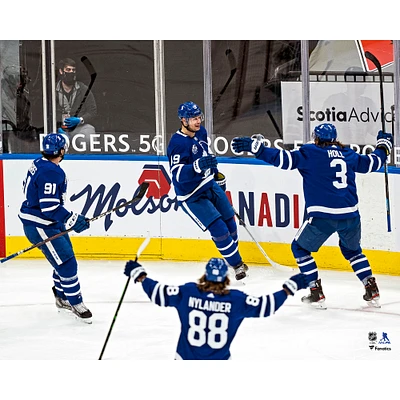 Photographie non signée de Jason Spezza célébrant le but du triplé des Maple Leafs Toronto