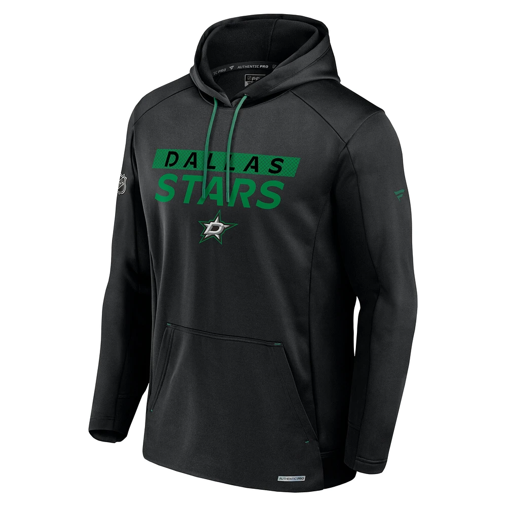 Men's Fanatics  Black Dallas Stars Authentic Pro Rink Fleece Pullover Hoodie