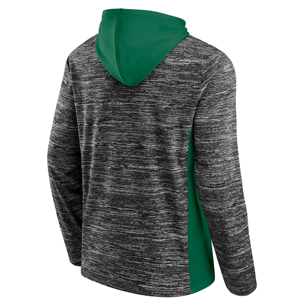 Men's Fanatics Charcoal/Kelly Green Dallas Stars Instant Replay Space-Dye Pullover Hoodie