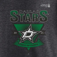 Men's Fanatics Heather Charcoal Dallas Stars 2025 Stanley Cup Playoffs Crossbar Tri-Blend T-Shirt