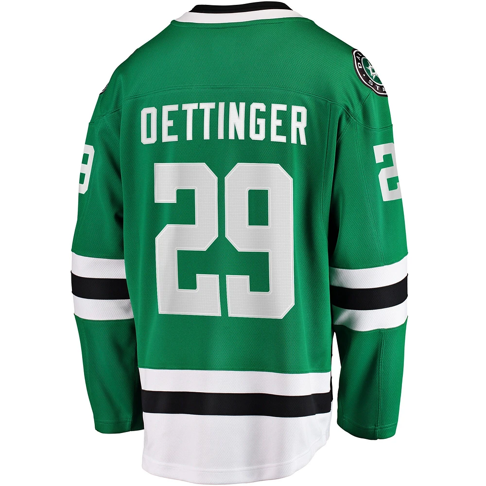 Men's Fanatics Jake Oettinger Kelly Green Dallas Stars Home Breakaway Player Jersey