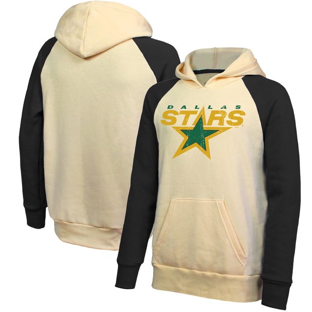Majestic Threads Sweat à capuche raglan avec logo Dallas Stars avoine/noir pour homme