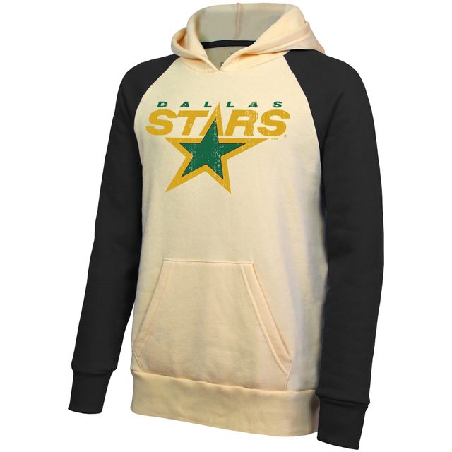 Majestic Threads Sweat à capuche raglan avec logo Dallas Stars avoine/noir pour homme