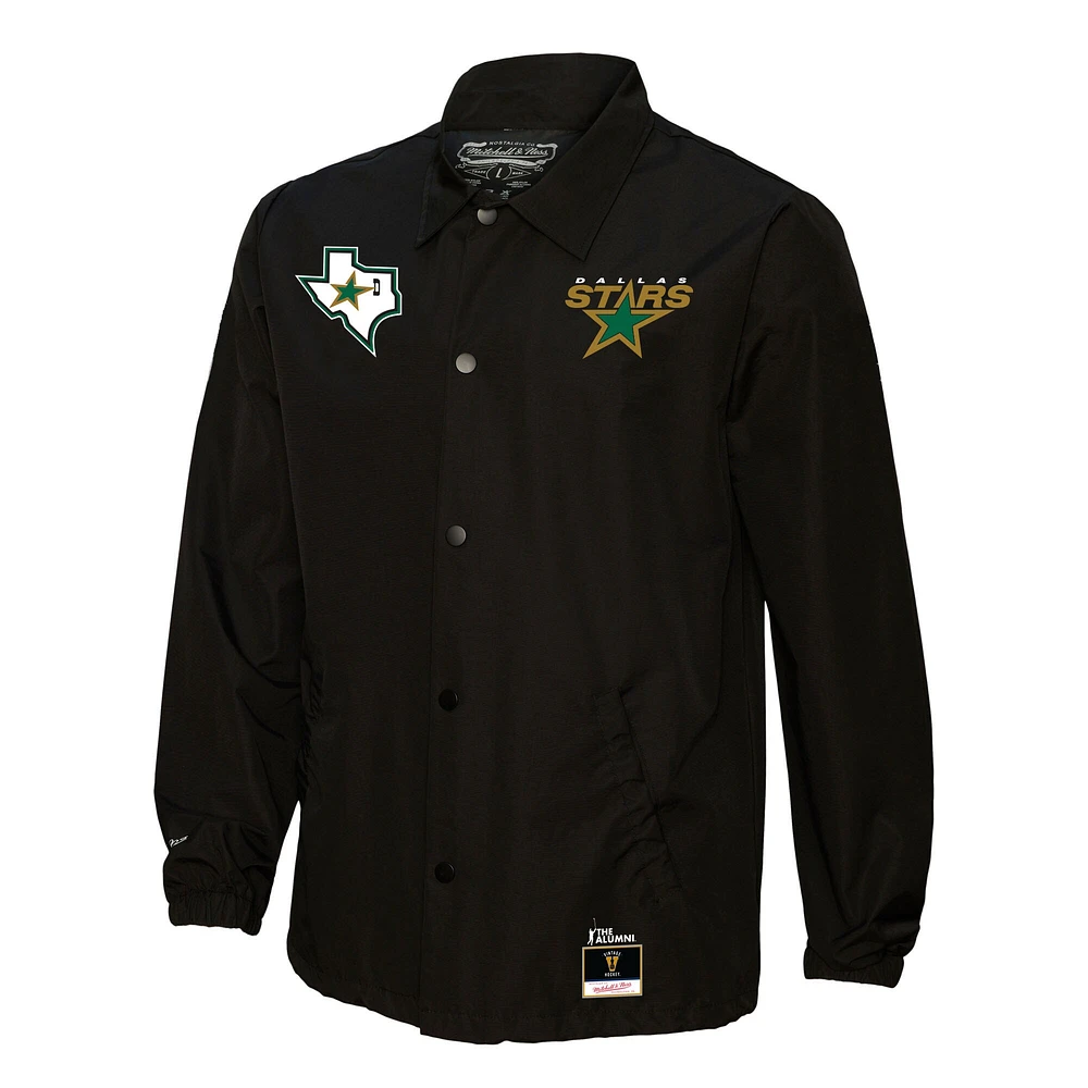 Men's Mitchell & Ness Mike Modano Black Dallas Stars Name Number Legendary Full-Snap Coaches Jacket