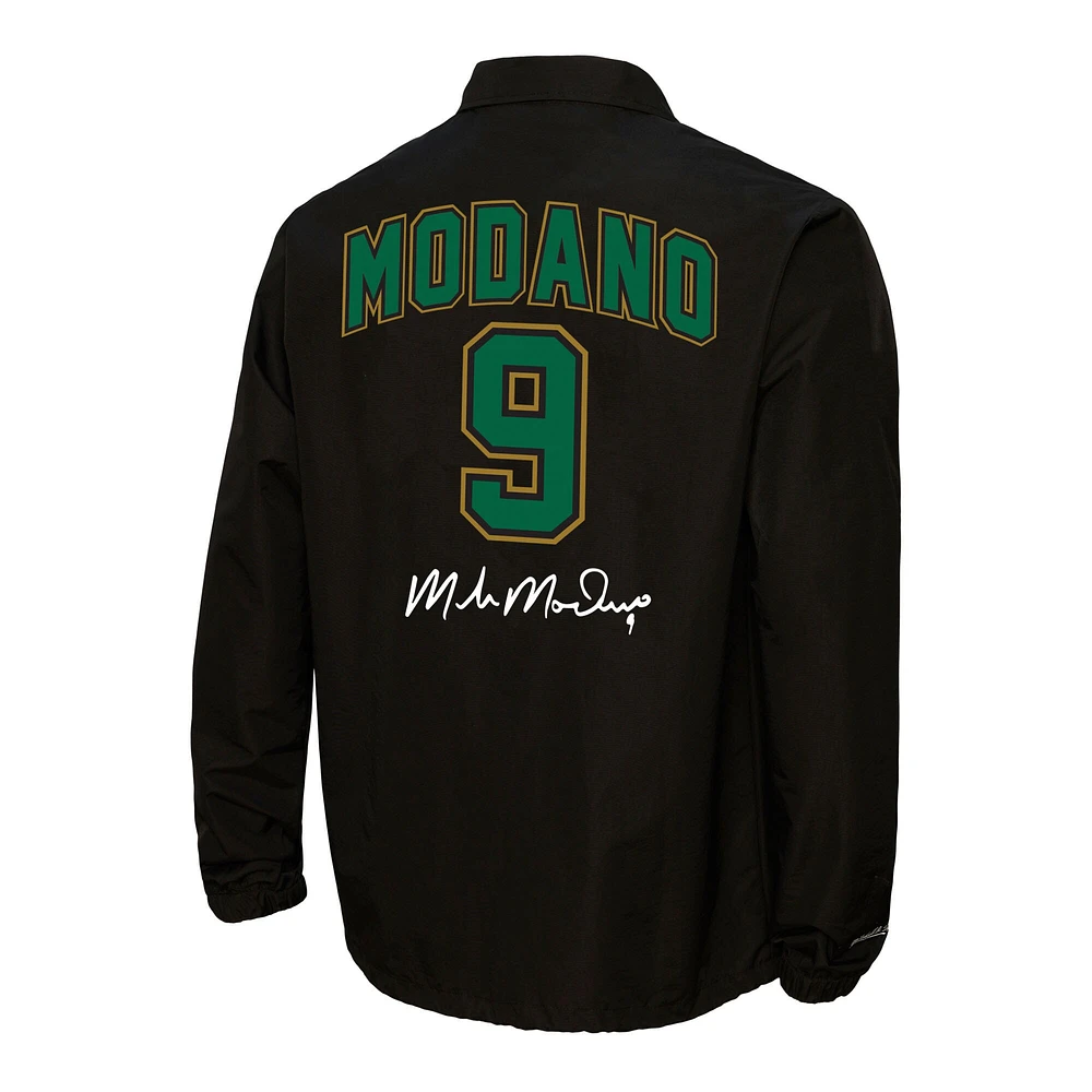 Men's Mitchell & Ness Mike Modano Black Dallas Stars Name Number Legendary Full-Snap Coaches Jacket