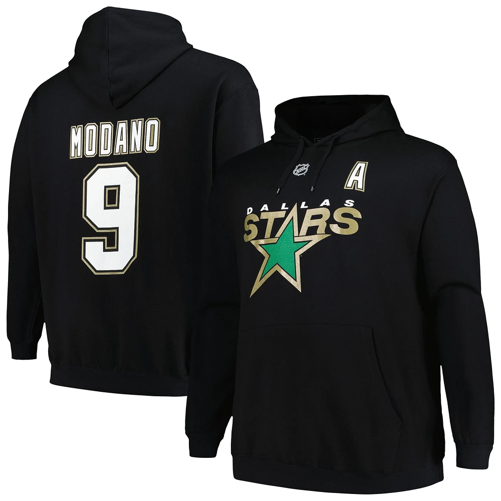 Sweat à capuche noir avec nom et numéro des Stars de Dallas Mike Modano Mitchell & Ness pour hommes