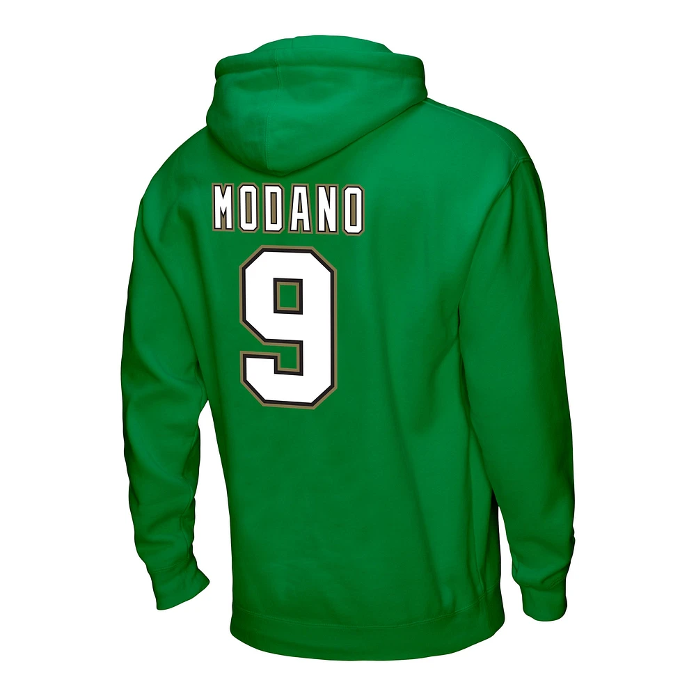 Men's Mitchell & Ness Mike Modano Kelly Green Dallas Stars Name Number Icon Pullover Hoodie