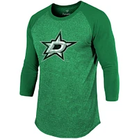 T-shirt à manches 3/4 raglan tri-blend Tyler Seguin Kelly Green Dallas Stars pour homme