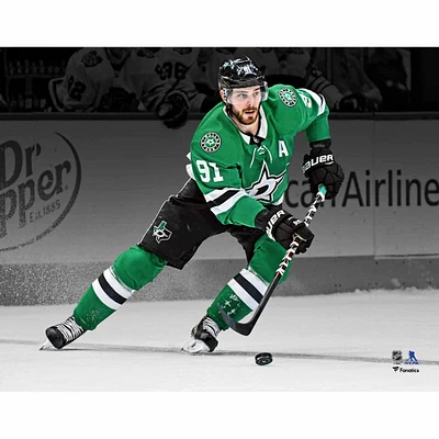 Photographie de Tyler Seguin, maillot vert non signé des Dallas Stars, patinage artistique
