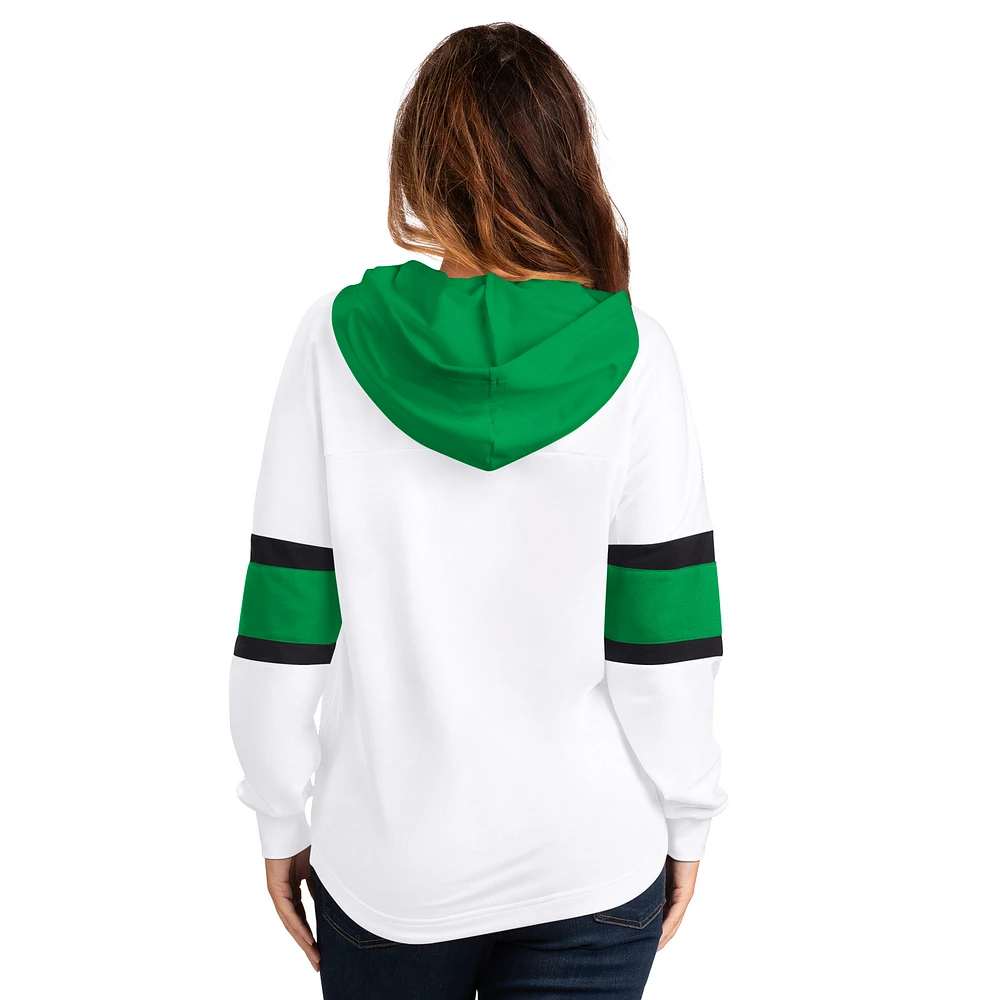 T-shirt à capuche manches longues et lacets G-III 4Her by Carl Banks pour femme, blanc